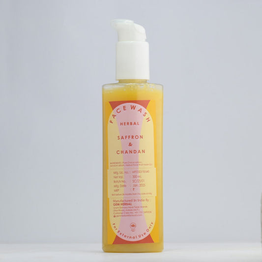 Herbal Facewash Saffron & Chandan – Glow Boost & Tan Removal - Gemherbal